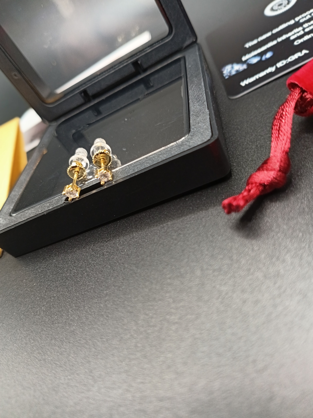 Gold Plated Cubic Zirconia Stud Earrings - Elegant Accent